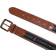 Tommy Hilfiger Anchor Logo Ribbon Inlay Leather Belt - Tan with Navy Inlay