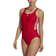 adidas Women's Mid 3-Stripes Swimsuit - Vivid Red/White