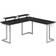 Techni Sport Warrior L Shaped Gaming Desk - Black/White, 1498x1600x895mm