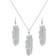 Montana Shimmering Feather Jewelry Set - Silver/Transparent