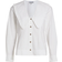 Ganni Poplin V-Neck Frill Collar Shirt - Bright White