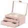 Wolf Caroline Medium jewellery Case - Rose Quartz