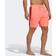 adidas Classic-Length 3-Stripes Swim Shorts - Acid Red/Legacy Burgundy