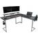 Techni Sport Warrior L Shaped Gaming Desk - Black/Silver, 1499x1600x895mm