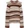 Chloé Ruffled Striped Cashmere-Blend Sweater - Brown