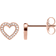 Thomas Sabo Hearts Ear Studs - Rose Gold/Transparent