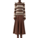 Chloé Ruffled Striped Cashmere-Blend Sweater - Brown