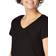 Hanes Women's Slub Jersey Shirred V-Neck Tee - Black