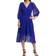 DKNY Balloon-Sleeve Faux-Wrap Dress - Berry Blue