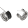 John Hardy Carved Chain J Hoop Earring - Silver/Black