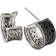 John Hardy Carved Chain J Hoop Earring - Silver/Black