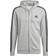 Essentials French Terry 3-Stripes Full-Zip Hoodie - Medium Grey Heather/Black