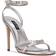 Nine West Mona Ankle Strap - Silver Shimmer Suede