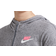 NIKE Girl's Full-Zip Jersey Hoodie - Carbon Heather/Smoke Grey/Sunset Pulse (DA1124-091)