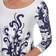 White Mark Women's Yanette Tunic Top - White/Navy