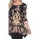 White Mark Women's Yanette Tunic Top - Black/Brown