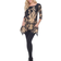 White Mark Women's Yanette Tunic Top - Black/Brown