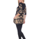 White Mark Women's Yanette Tunic Top - Black/Brown