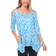 White Mark Leopard Print Cold-Shoulder Tunic - Blue