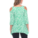 White Mark Leopard Print Cold-Shoulder Tunic - Green
