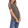White Mark Keyhole Neck Cutout Short Sleeve Top - Green