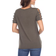 White Mark Keyhole Neck Cutout Short Sleeve Top - Green
