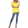 White Mark Crisscross Cutout Short Sleeve Top - Yellow