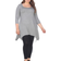 White Mark Makayla Tunic Top Plus Size - Charcoal