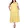 White Mark Scoop Neck Tiered Midi Dress - Yellow