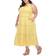 White Mark Scoop Neck Tiered Midi Dress - Yellow