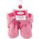 Luvable Friends Cozy Fleece Booties - Light Pink/Dark Pink