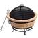 Teamson Braséro De Jardin À Bois Chauffage Extérieur Tisonnier Couvercle Grille Charbon Bbq Oxyde Magnésium Sable HR26303AA-S - Beige