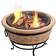 Teamson Braséro De Jardin À Bois Chauffage Extérieur Tisonnier Couvercle Grille Charbon Bbq Oxyde Magnésium Sable HR26303AA-S - Beige