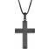 Lynx Two Tone Cross Pendant Necklace - Black/Transparent