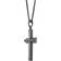 Lynx Two Tone Cross Pendant Necklace - Black/Transparent