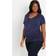 Motherhood Plus Size V-Neck Side Ruched Maternity Tee Navy Spacedye (91062-46)