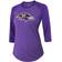 Majestic Threads Baltimore Ravens Tri-Blend Raglan 3/4-Sleeve Lamar Jackson 8. Sr