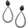 John Hardy Sterling Silver Classic Chain Drop Earrings with Black Sapphire & Black Spinel