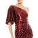 Mac Duggal One-Shoulder Bell Sleeve Sequin Gown - Burgundy