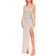 Mac Duggal Sequined High-Slit Gown - Nude Silver