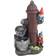 Sunnydaze Fire Hydrant Gnomes Outdoor Water Fountain with LED Light