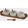 Nambe Chevron Condiment Tray Set Fuente de servicio 4pcs