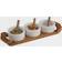 Nambe Chevron Condiment Tray Set Fuente de servicio 4pcs