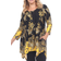 White Mark Paisley Scoop Neck Tunic Top Plus size - Yellow