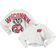 Spirit Jersey Women's Wisconsin Badgers Raw Hem Cropped Long Sleeve T-shirt - White