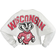 Spirit Jersey Women's Wisconsin Badgers Raw Hem Cropped Long Sleeve T-shirt - White