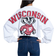 Spirit Jersey Women's Wisconsin Badgers Raw Hem Cropped Long Sleeve T-shirt - White