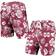 Wes & Willy Mississippi State Bulldogs Floral Volley Logo Swim Trunks - Maroon