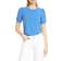 CeCe Puff Sleeve Mixed Media Top - Blue