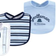 Little Treasures Lt. Blue Suspenders Drooler Bibs 5-pack